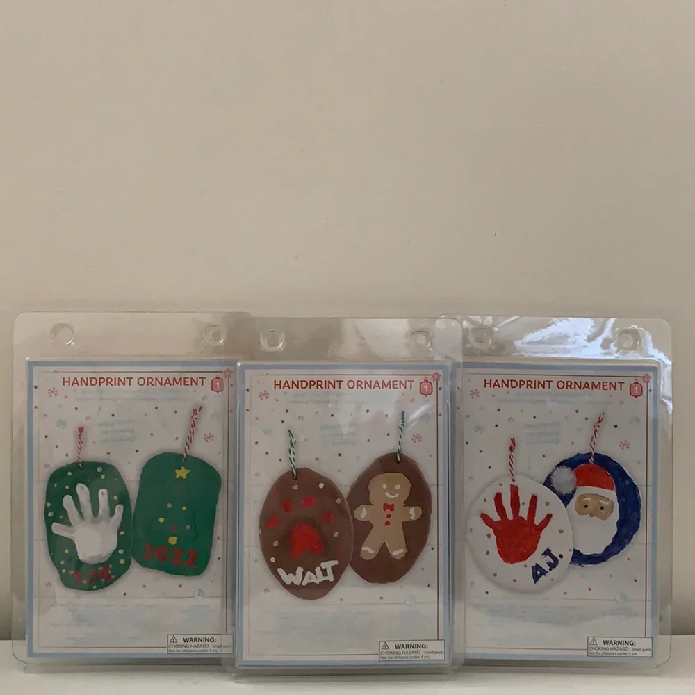 Christmas Target Bullseye Handprint Ornament Clay Kit Bundle Set.